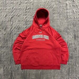 Early 00s‎ Washington State University Embroidered Spell Out Center Logo Hoodie